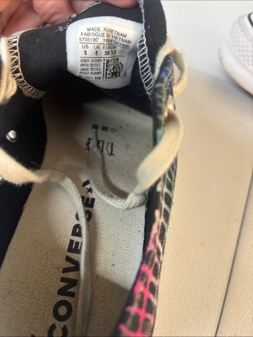 Converse Low Top Sneakers - Black with Rainbow Croc-Scale Print - Picture 2 of 10